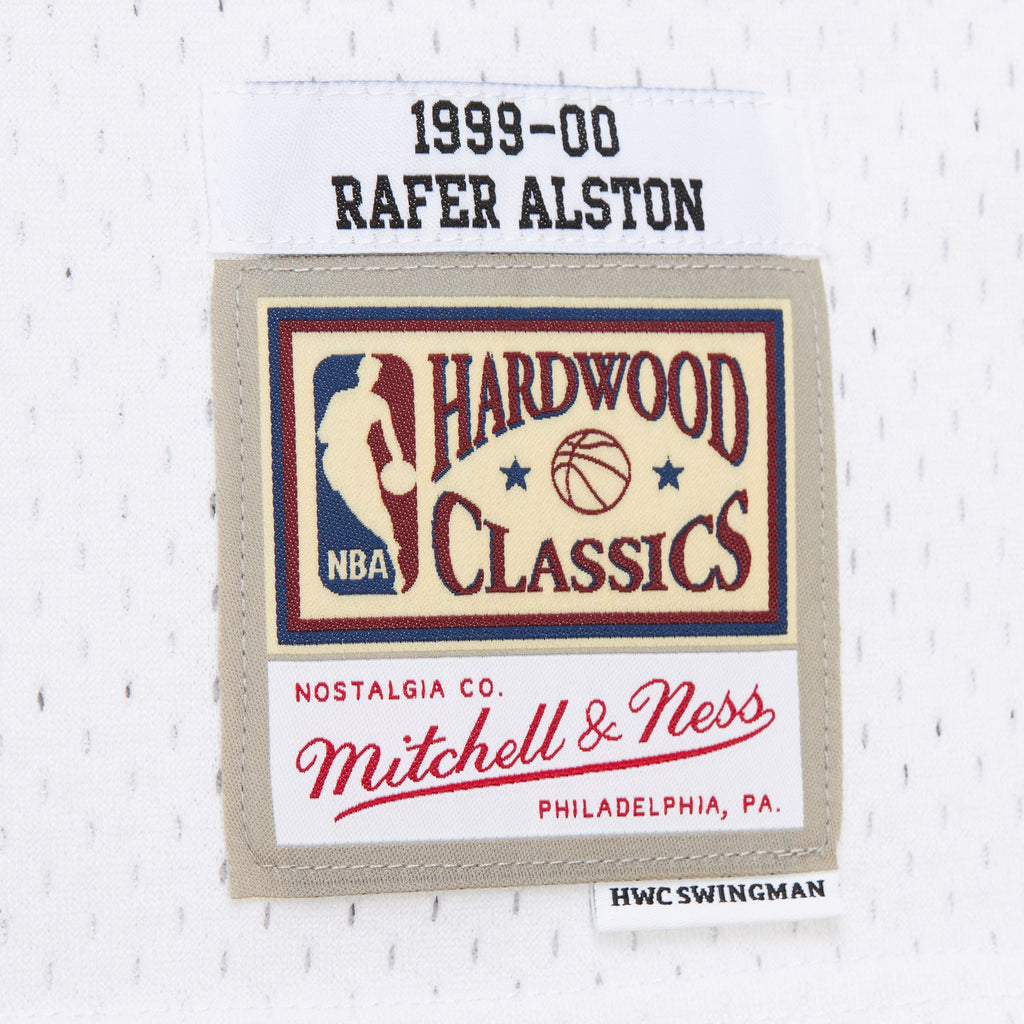 Mens Mitchell & Ness NBA WHITE JERSEY BUCKS 1999 RAFER ALSTON
