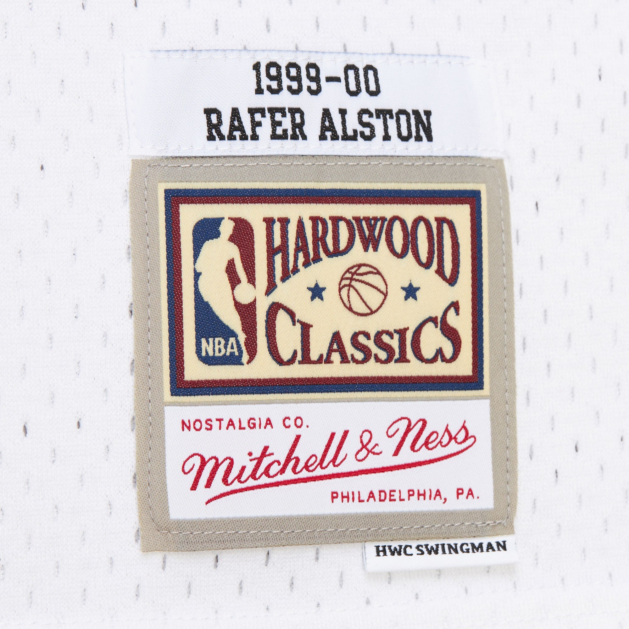 Mens Mitchell & Ness NBA WHITE JERSEY BUCKS 1999 RAFER ALSTON