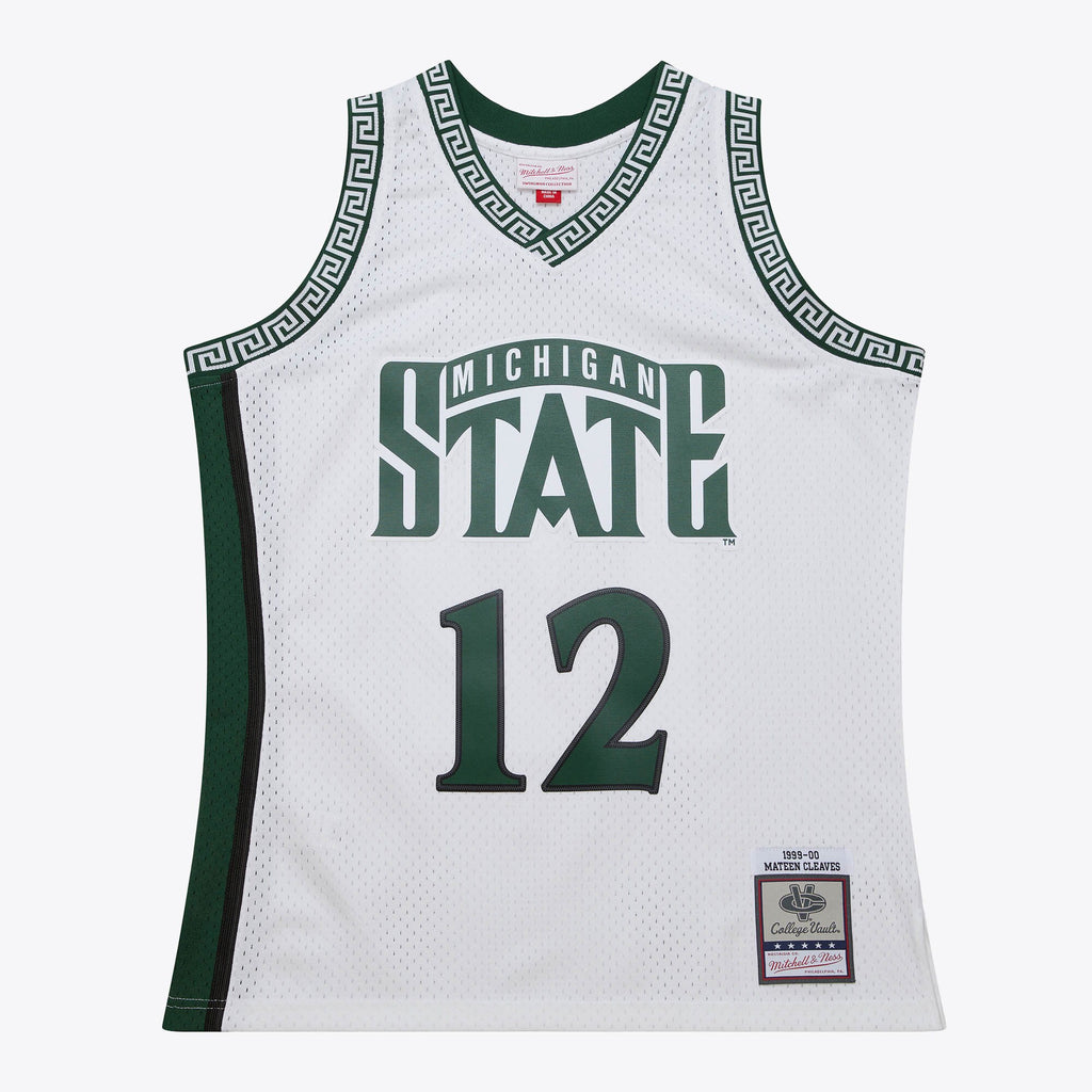 Mens Mitchell & Ness NCAA WHITE JERSEY MICH STATE 1999 MATEEN CLEAVES