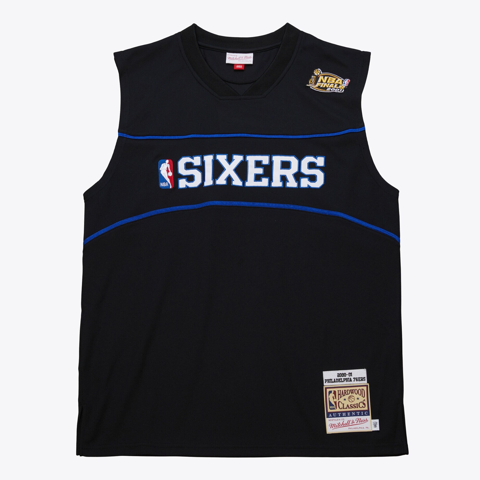 Mens Mitchell & Ness NBA DARK SHOOTING SHIRT 76ERS 2000