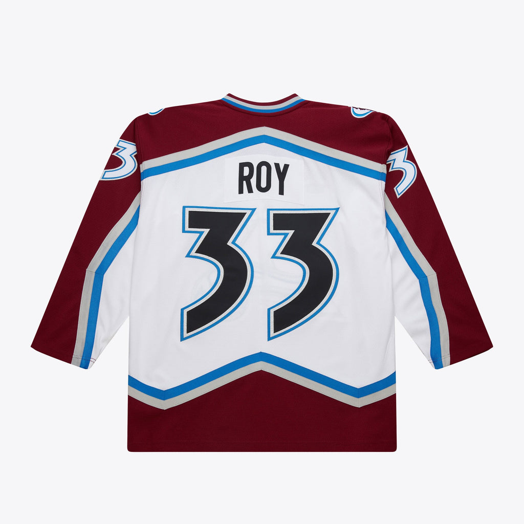 Mens Mitchell & Ness NHL WHITE JERSEY AVALANCHE 2000 PATRICK ROY