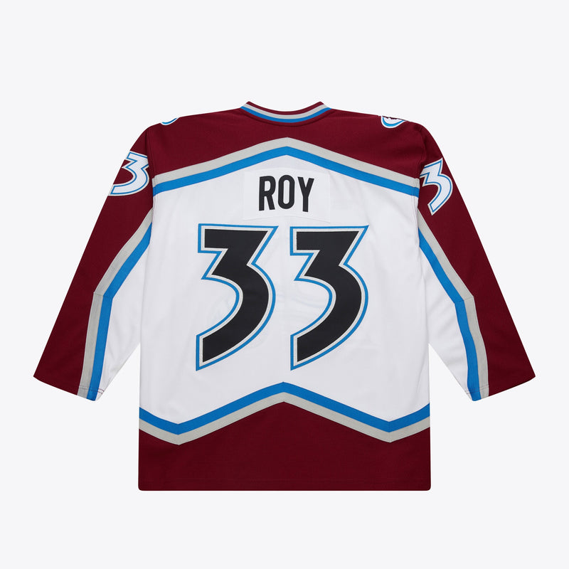 Mens Mitchell & Ness NHL WHITE JERSEY AVALANCHE 2000 PATRICK ROY