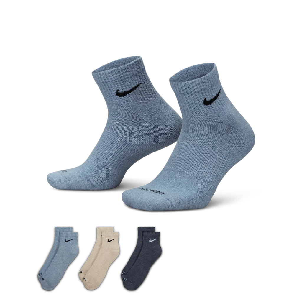 [SX6890-901] MENS NIKE 3 PACK DRI-FIT PLUS QUARTER SOCKS