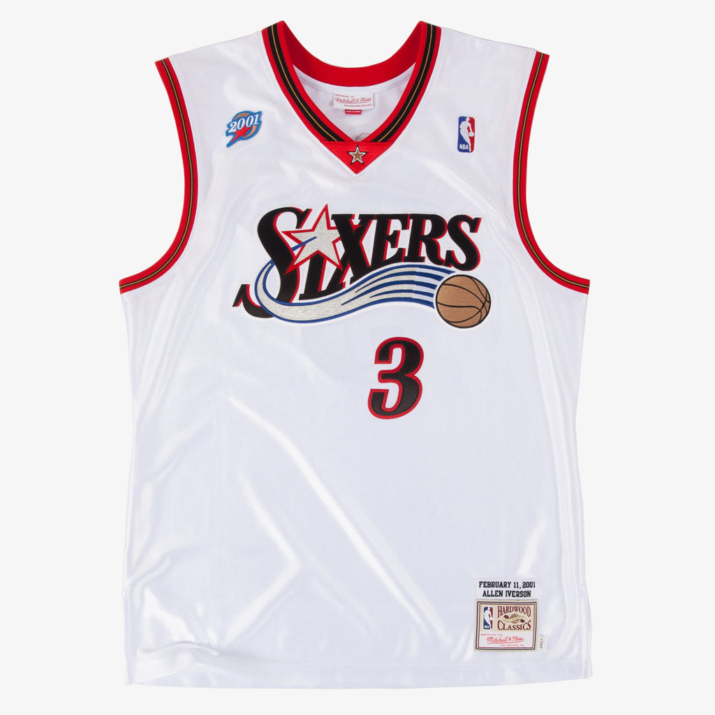 Mens Mitchell & Ness NBA AUTHENTIC JERSEY 76ERS 2001 ALLEN IVERSON