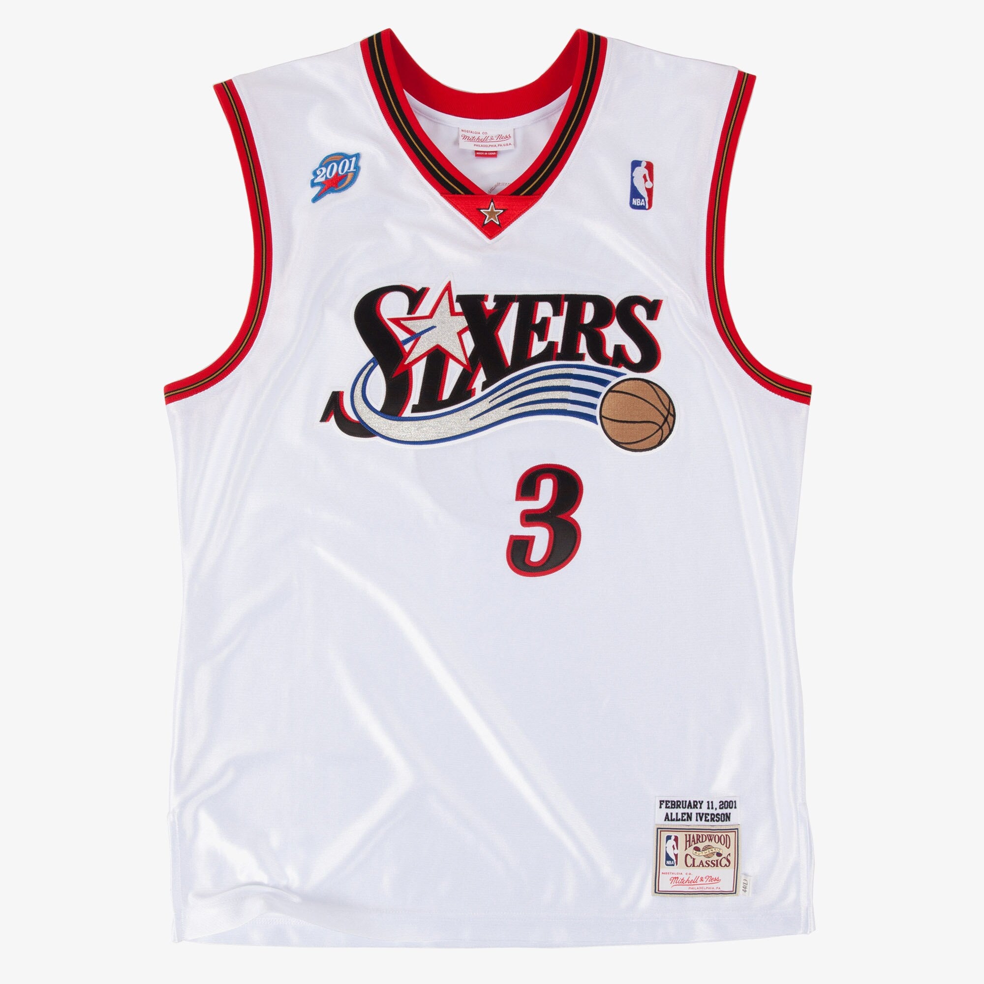 Mens Mitchell & Ness NBA AUTHENTIC JERSEY 76ERS 2001 ALLEN IVERSON