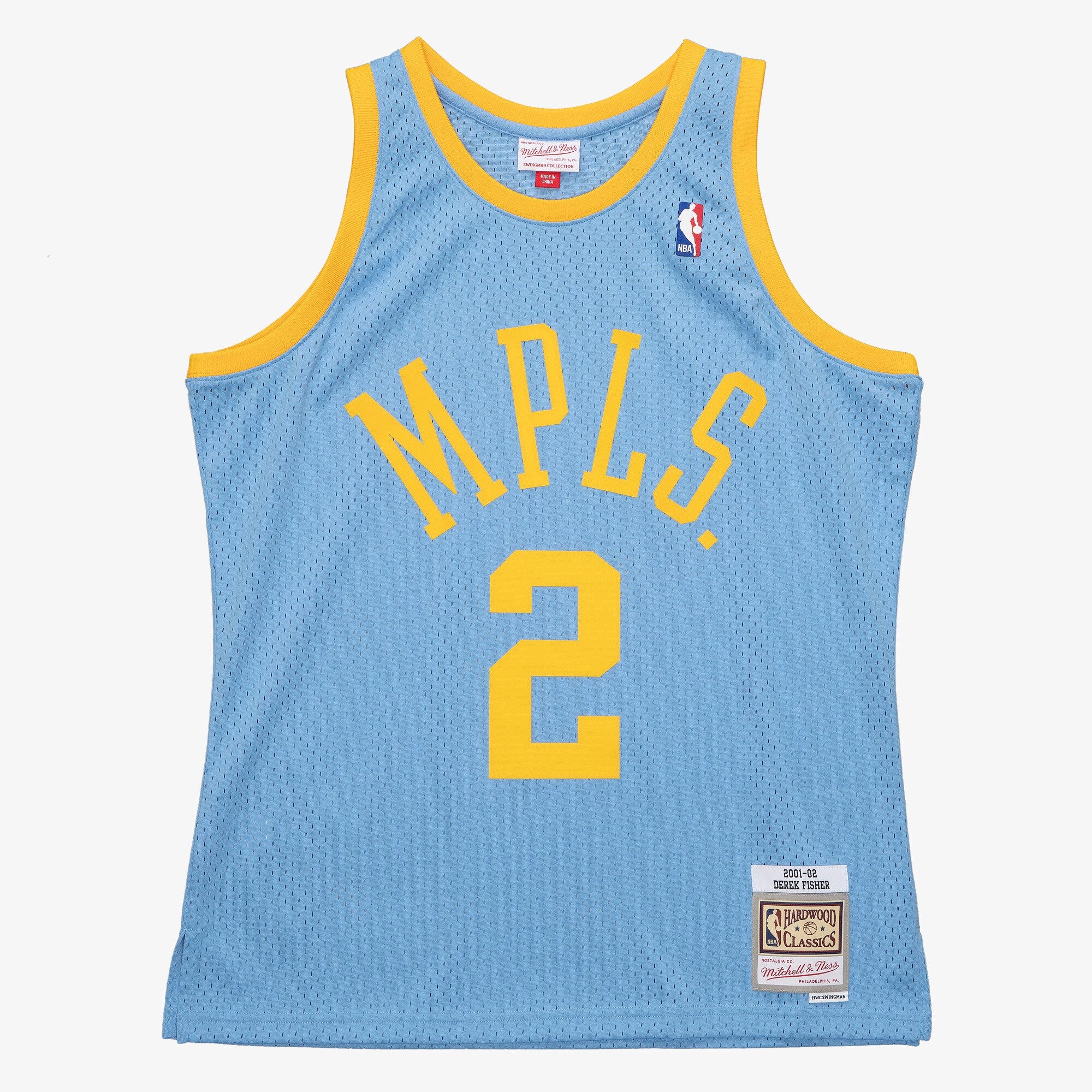 MENS MITCHELL & NESS NBA SWINGMAN JERSEY LAKERS 2001 DEREK FISHER