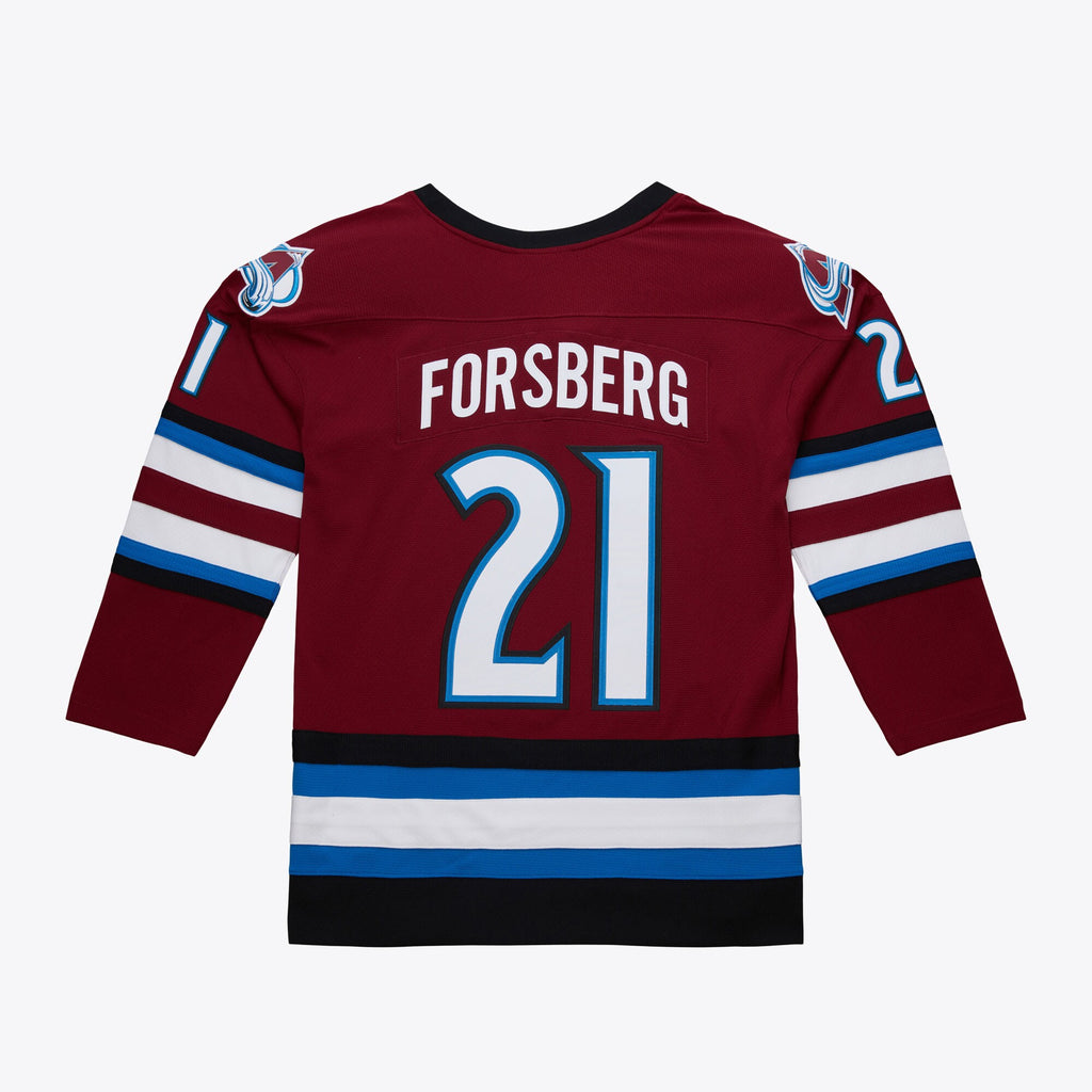 Mens Mitchell & Ness NHL DARK ALTERNATE JERSEY AVALANCHE 2001 PETER FORSBERG