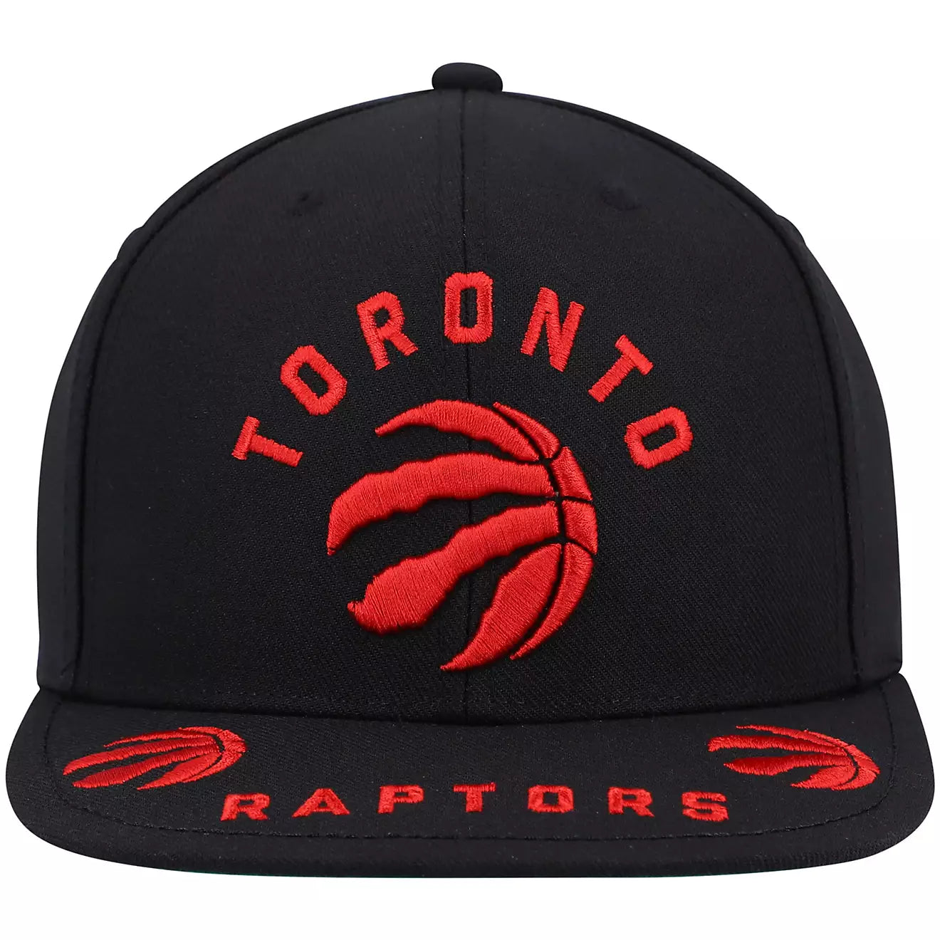 MENS MITCHELL & NESS NBA FRONT LOADED SNAPBACK RAPTORS - BLACK