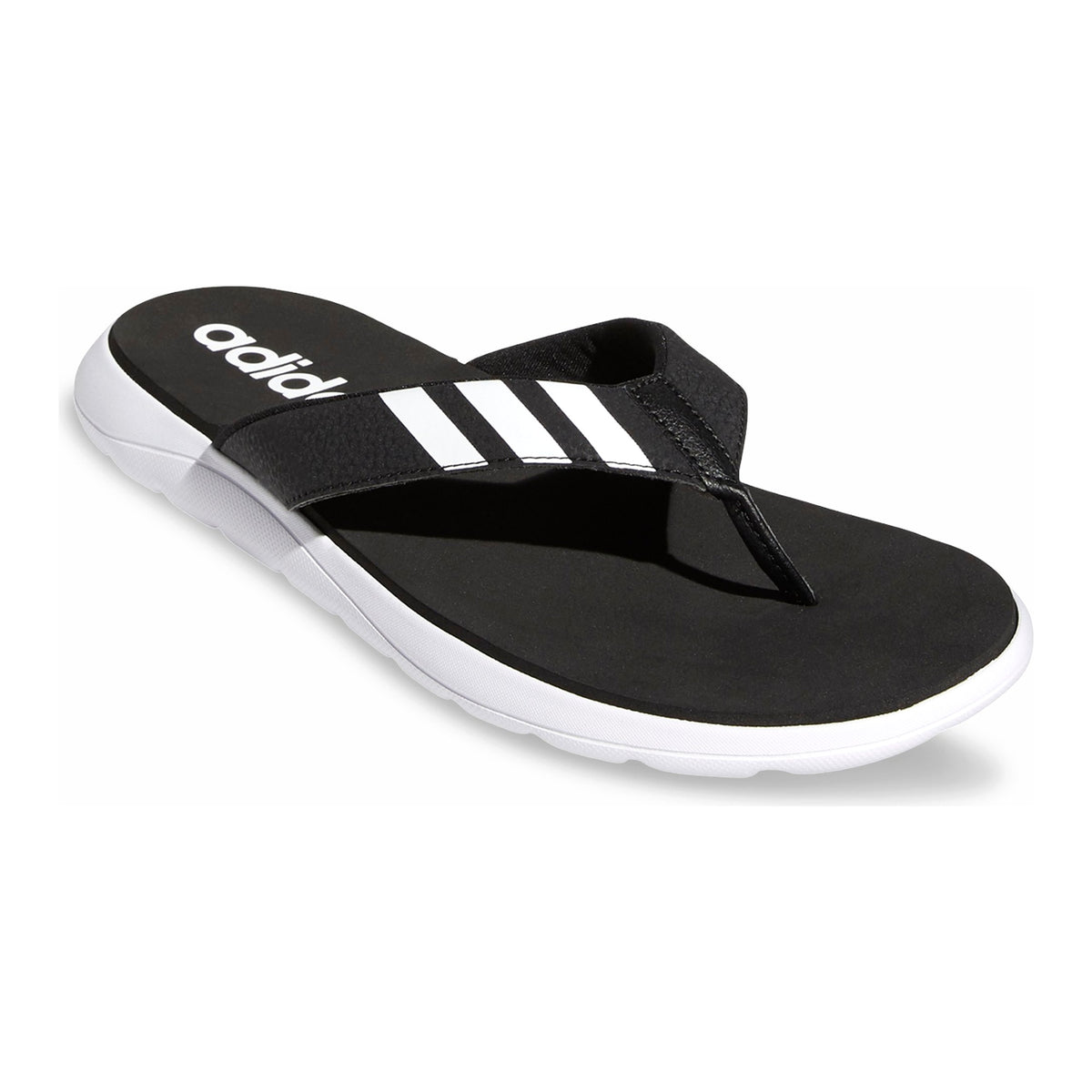 [EG2069] MENS ADIDAS COMFORT FLIP-FLOPS 'CORE BLACK' 2