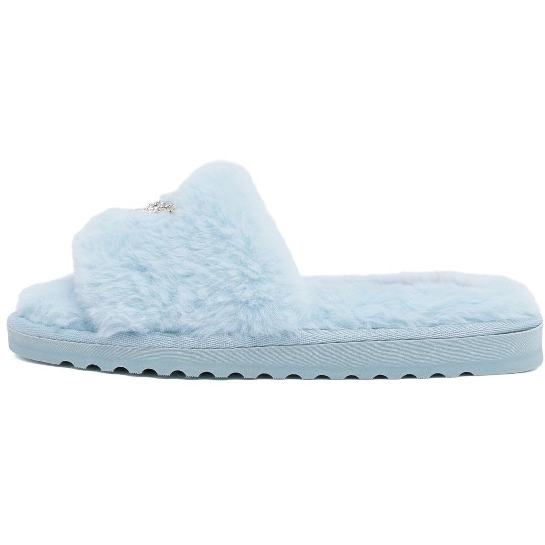 [318780-LIGHT BLUE] WOMENS JUICY COUTURE FAUX FUR SLIPPERS - 2