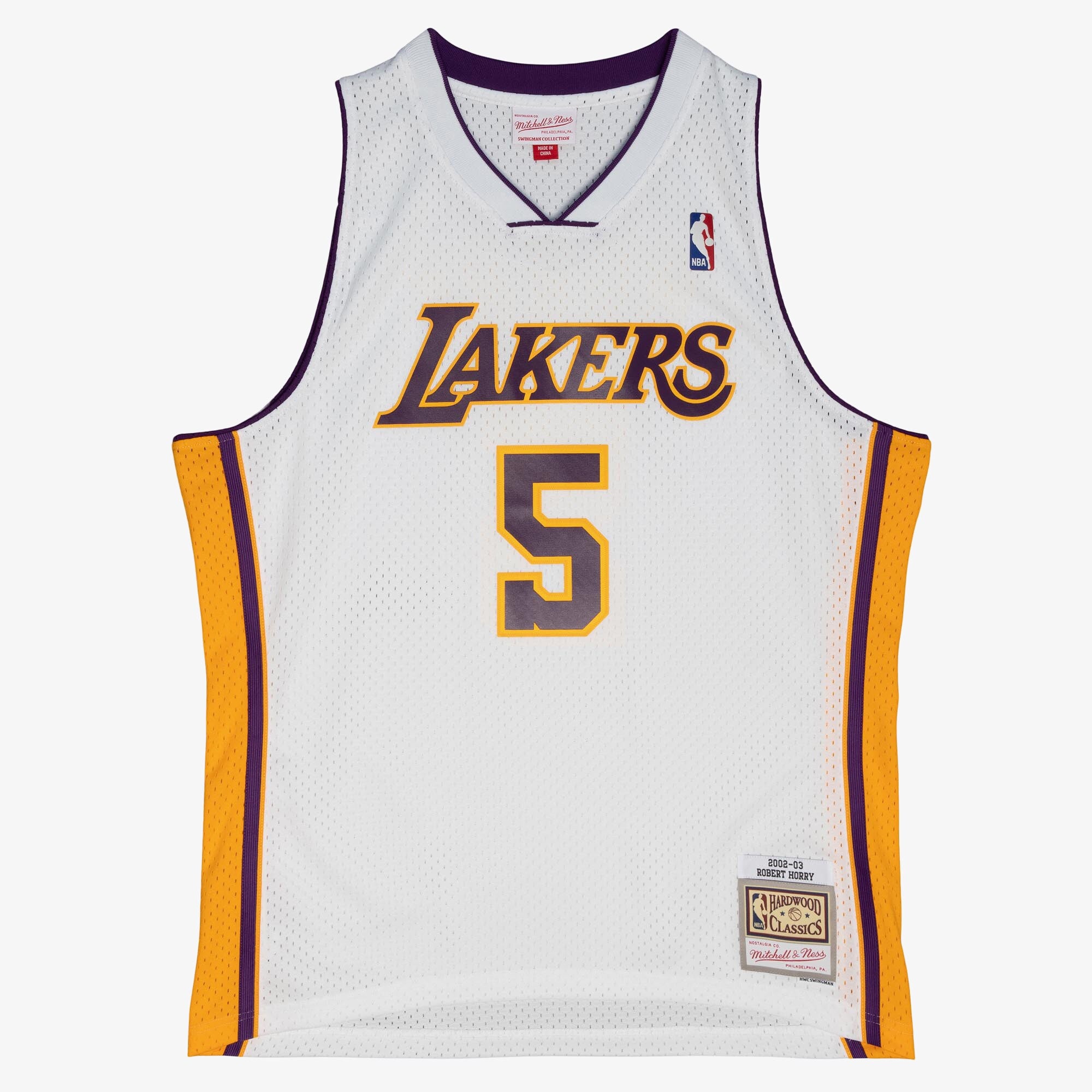 MENS MITCHELL & NESS NBA ALTERNATE JERSEY LAKERS 2002 ROBERT HORRY