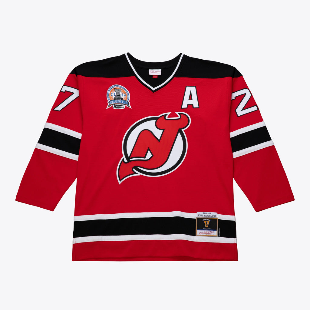 Mens Mitchell & Ness NHL DARK JERSEY DEVILS 2002 SCOTT NIEDERMAYER