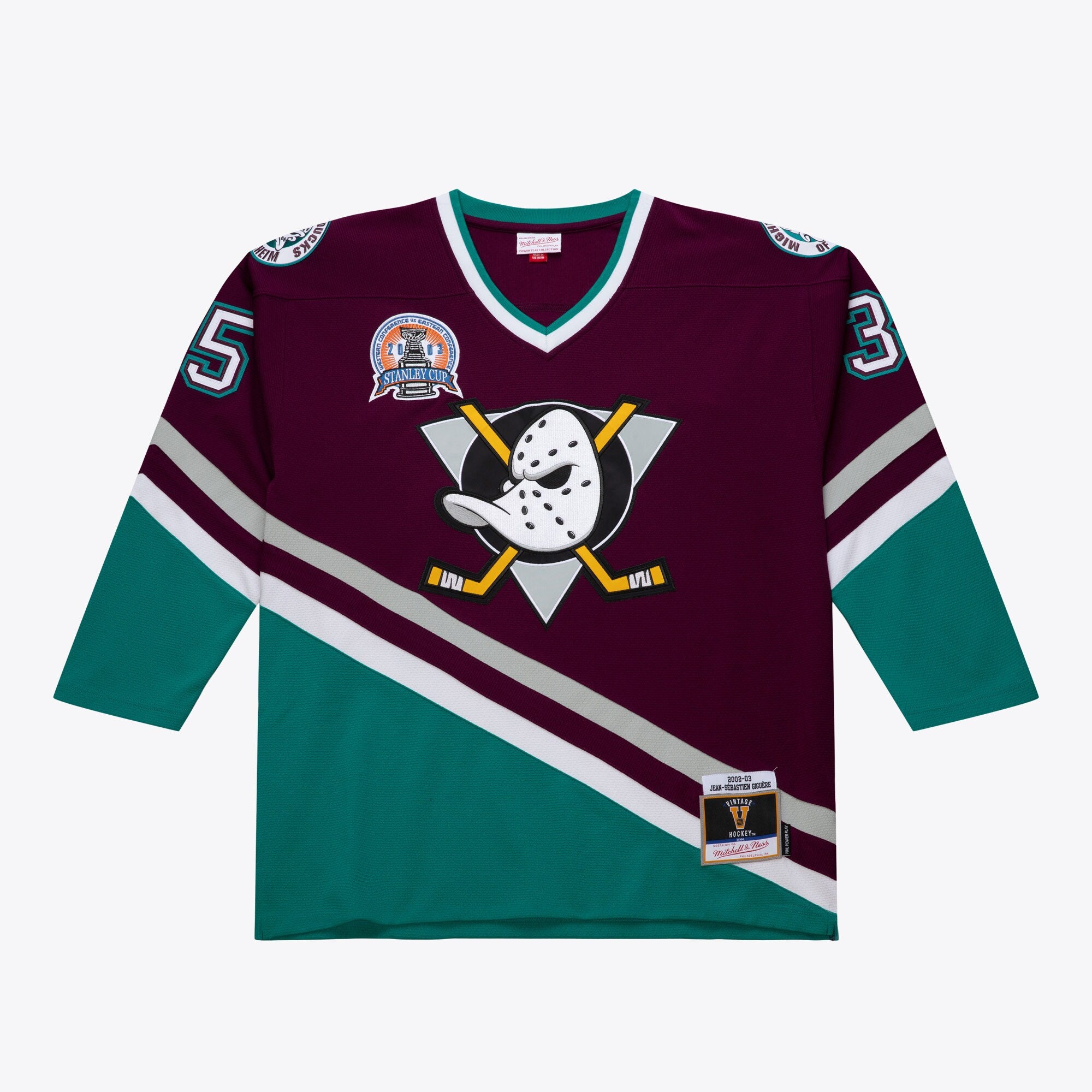 Mens Mitchell & Ness NHL DARK JERSEY DUCKS 2002 J-S GIGUERE