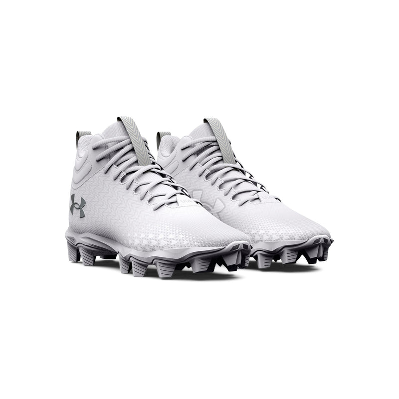 [3026344-100] GRADE SCHOOL UNDER ARMOUR SPOTLIGHT FRANCHISE 3.0 RM 'WHITE METALLIC SILVER' - PAIR