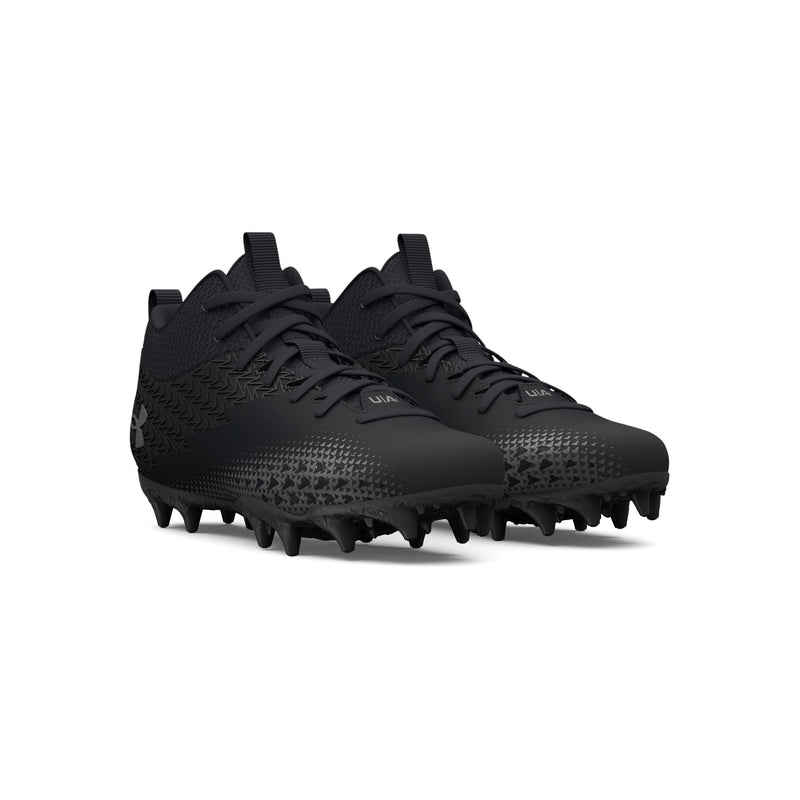 [3026979-001] GRADE SCHOOL UNDER ARMOUR SPOTLIGHT SELECT 3 MC 'BLACK METALLIC SILVER' - PAIR