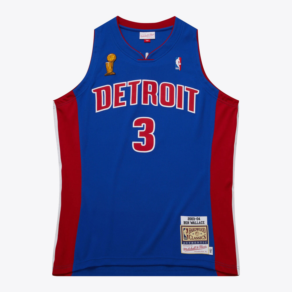 Mens Mitchell & Ness NBA DARK FINALS JERSEY PISTONS 2003 BEN WALLACE