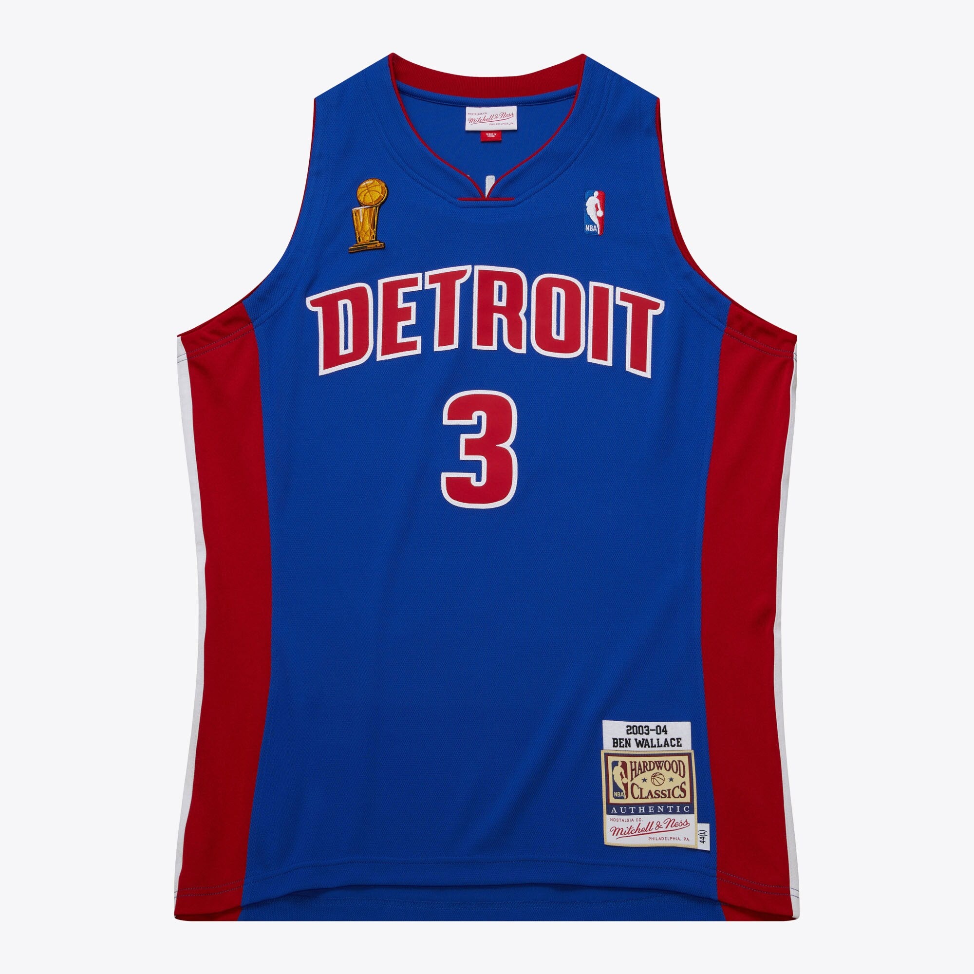 Mens Mitchell & Ness NBA DARK FINALS JERSEY PISTONS 2003 BEN WALLACE