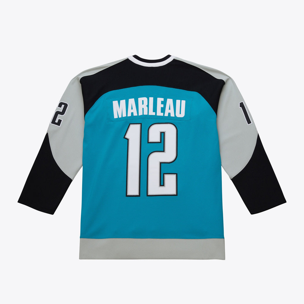 Mens Mitchell & Ness NHL TEAL JERSEY SHARKS 2003 PATRICK MARLEAU