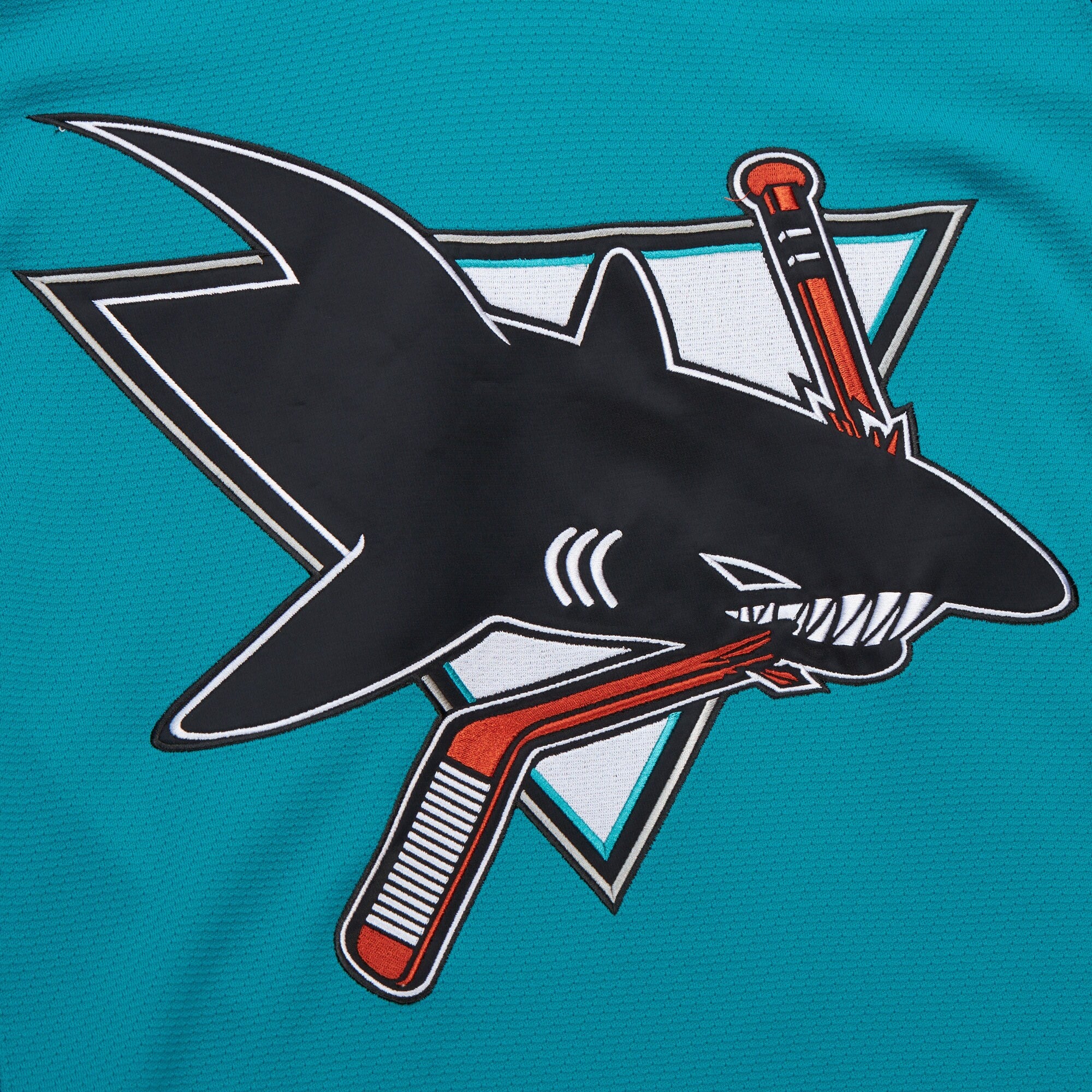 Mens Mitchell & Ness NHL TEAL JERSEY SHARKS 2003 PATRICK MARLEAU