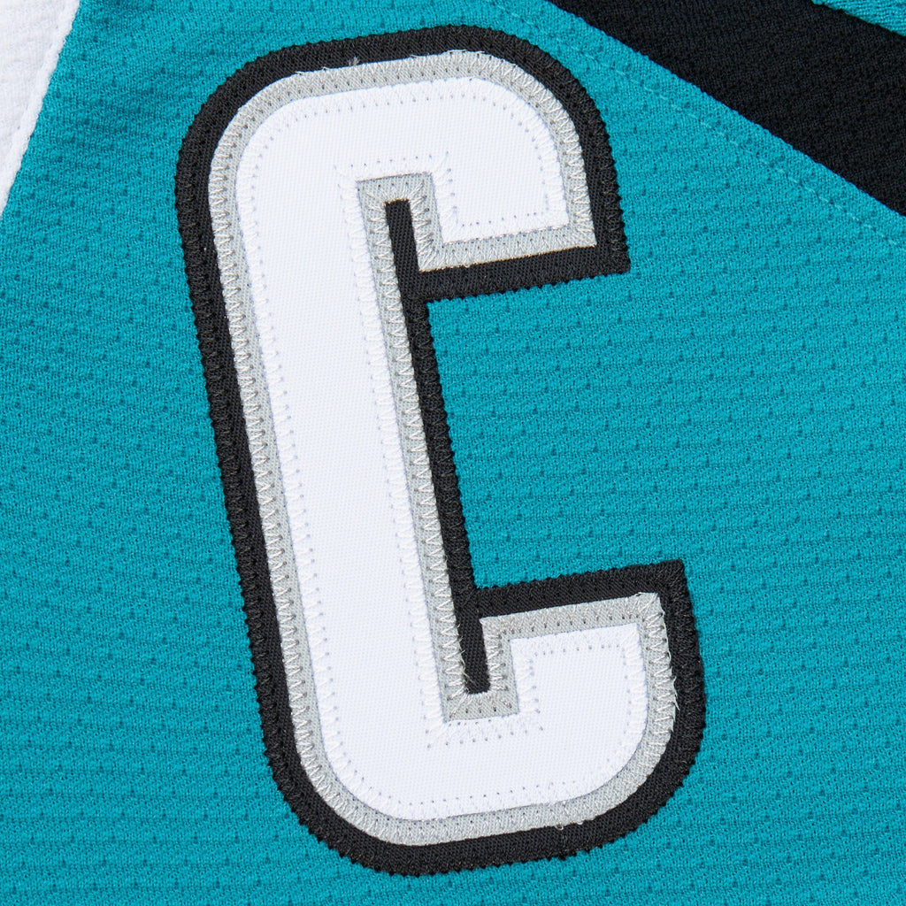 Mens Mitchell & Ness NHL TEAL JERSEY SHARKS 2003 PATRICK MARLEAU