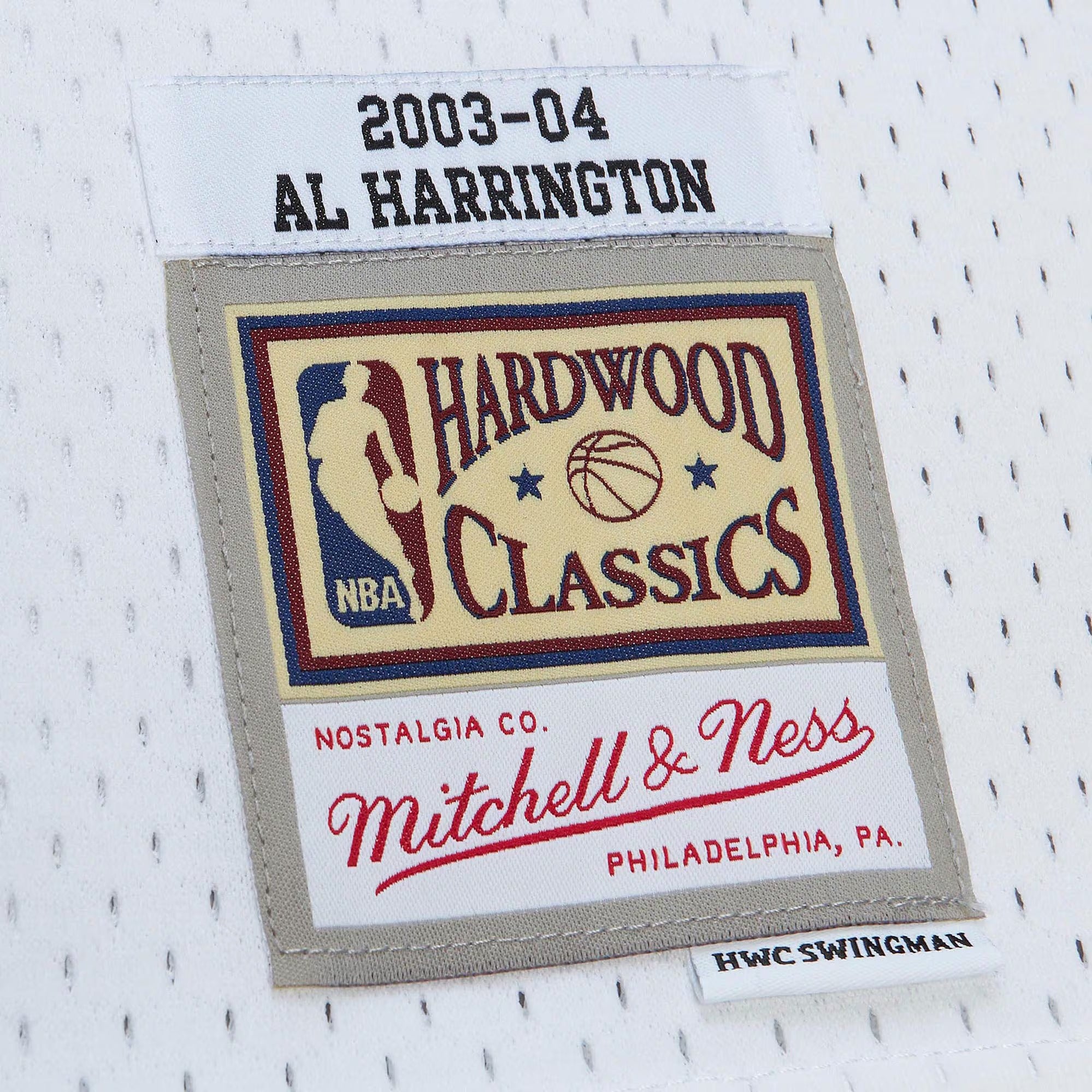 MENS MITCHELL & NESS NBA WHITE HWC JERSEY PACERS 2003 AL HARRINGTON