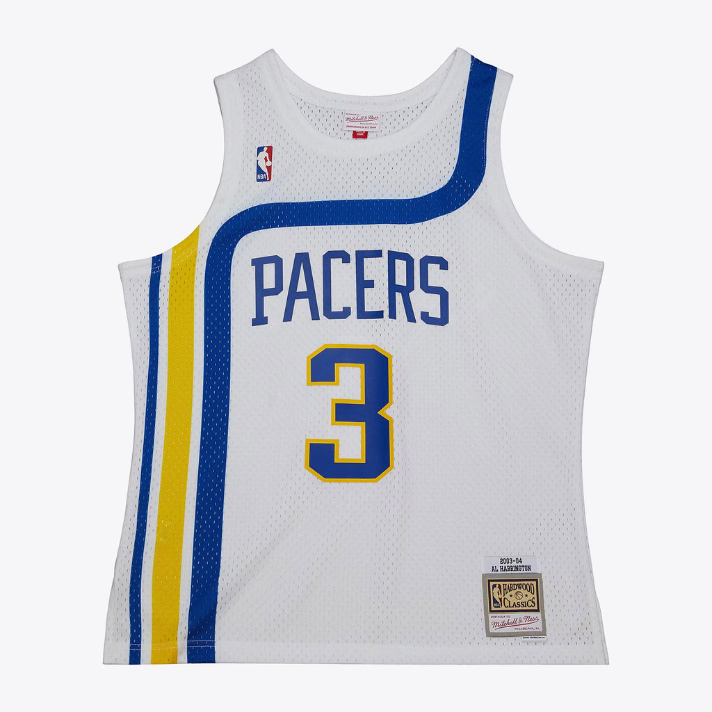 MENS MITCHELL & NESS NBA WHITE HWC JERSEY PACERS 2003 AL HARRINGTON