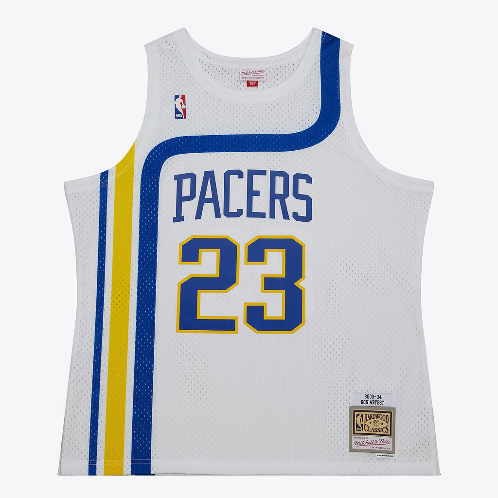 Mens Mitchell & Ness NBA WHITE HWC JERSEY PACERS 2003 RON ARTEST