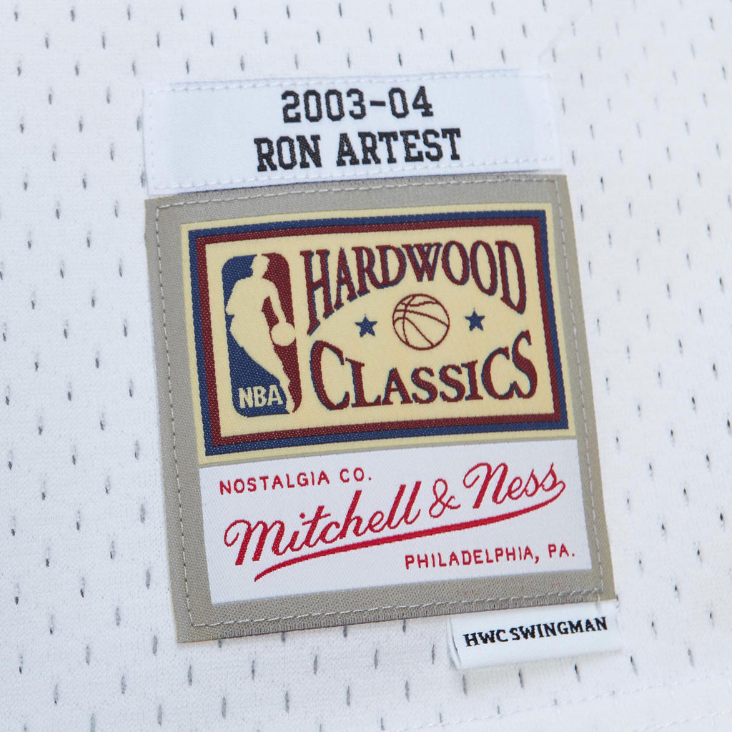 Mens Mitchell & Ness NBA WHITE HWC JERSEY PACERS 2003 RON ARTEST