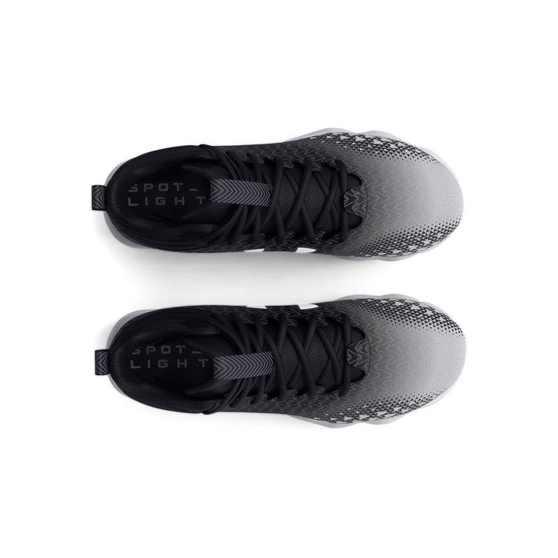 [3026344-001] GRADE SCHOOL UNDER ARMOUR SPOTLIGHT FRANCHISE 3.0 RM 'BLACK WHITE' - TOE