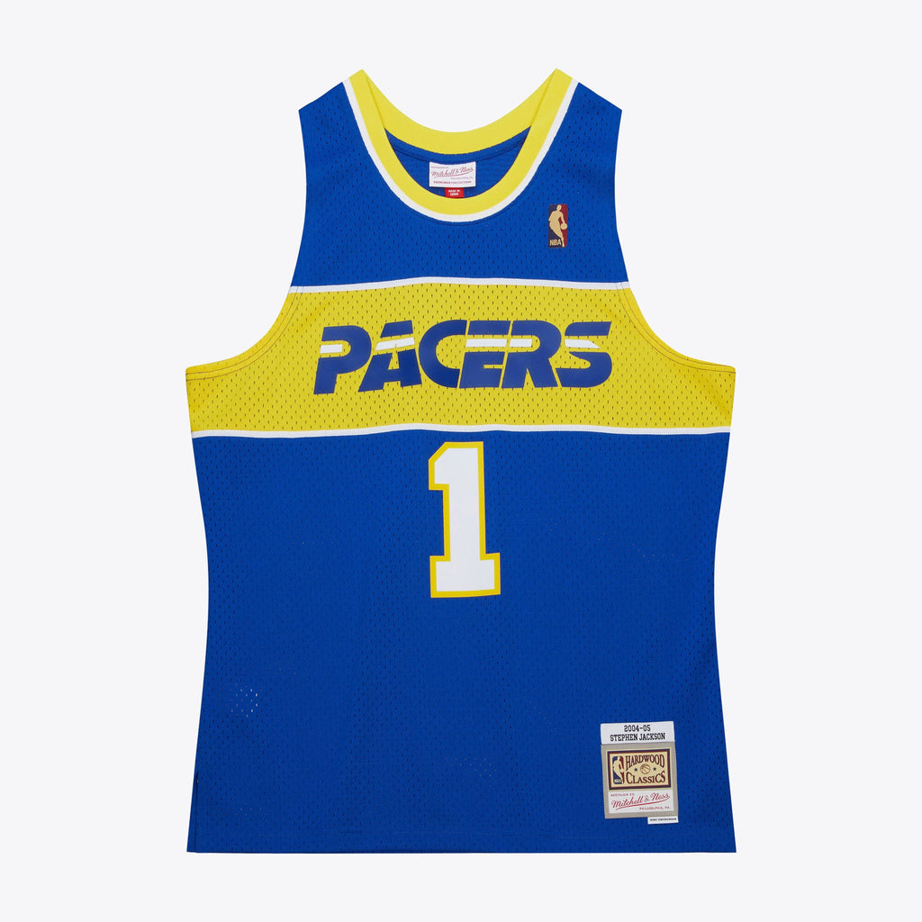 Mens Mitchell & Ness NBA BLUE HWC JERSEY PACERS 2004 STEPHEN JACKSON