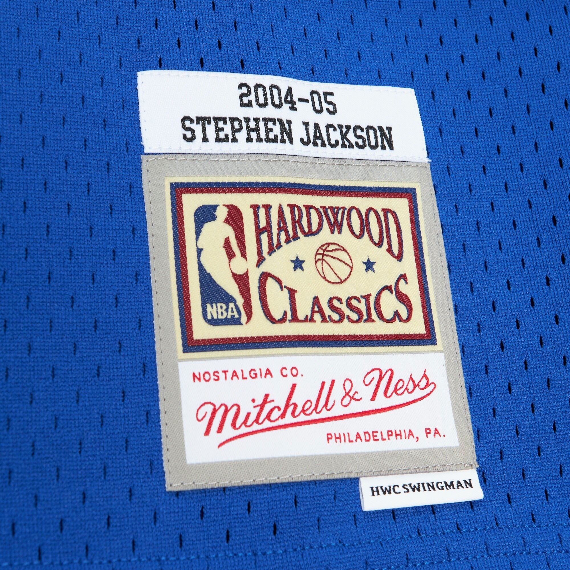 Mens Mitchell & Ness NBA BLUE HWC JERSEY PACERS 2004 STEPHEN JACKSON