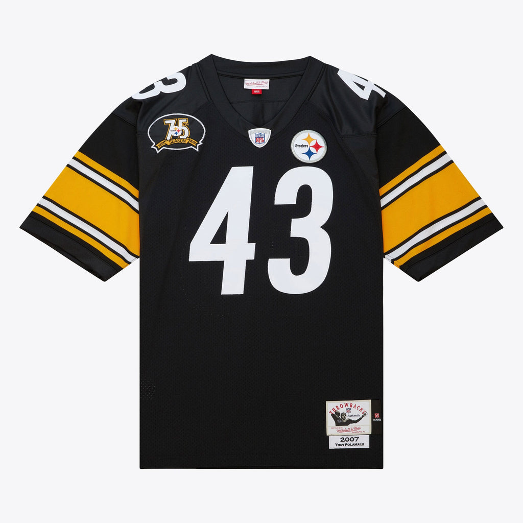 Mens Mitchell & Ness NFL AUTHENTIC JERSEY STEELERS 2007 TROY POLAMALU