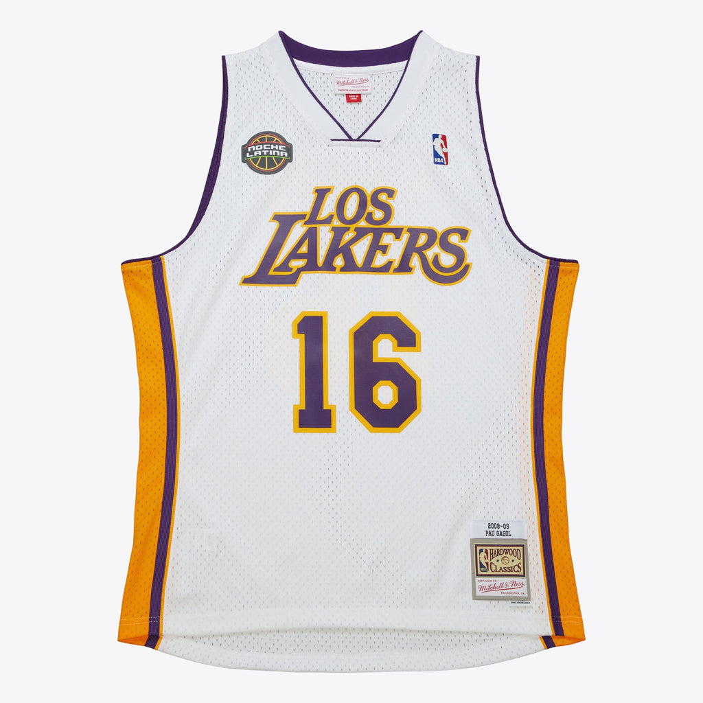 Mens Mitchell & Ness NBA WHITE LOS LAKERS JERSEY LAKERS 2008 PAU GASOL