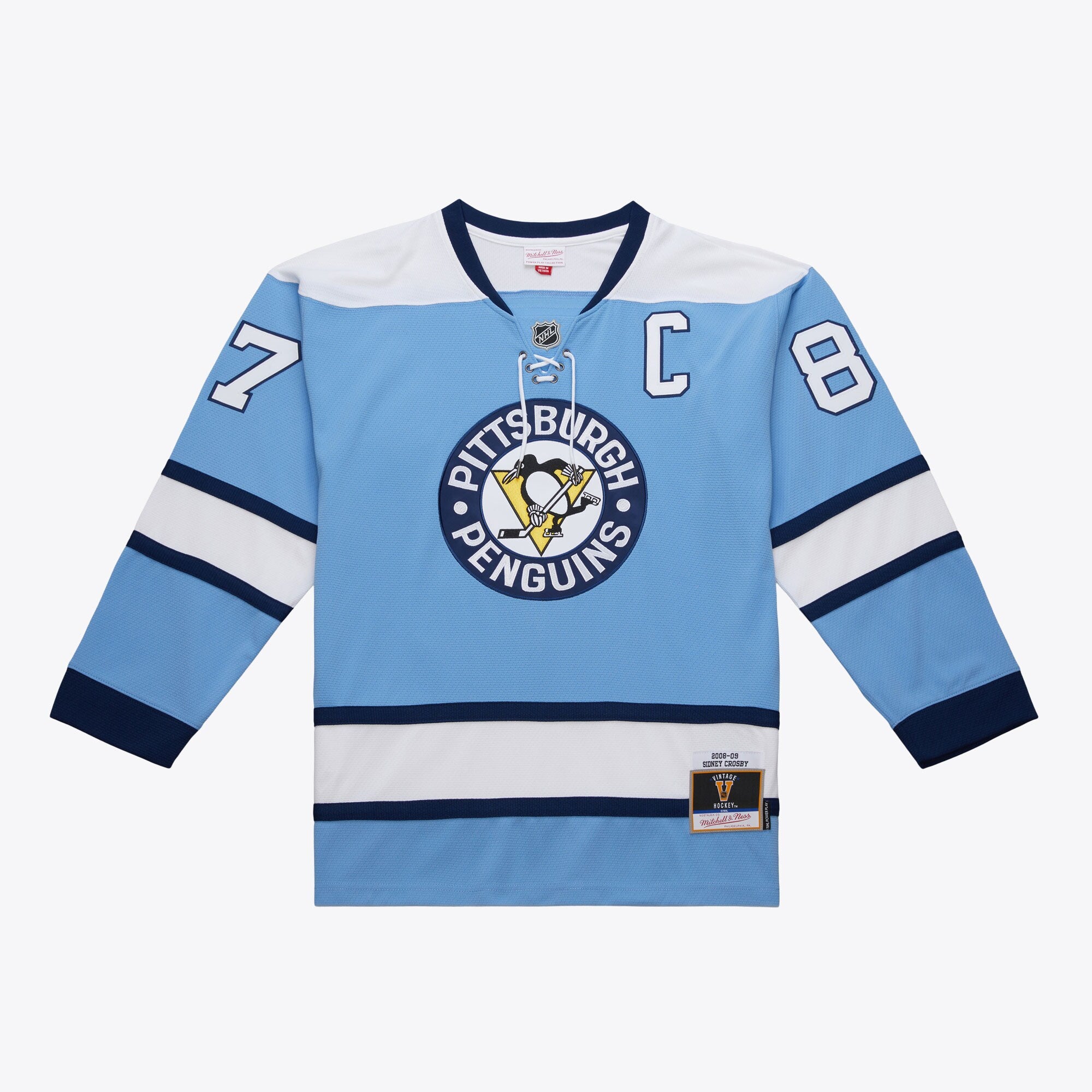 Mens Mitchell & Ness NHL LIGHT BLUE JERSEY PENGUINS 2008 SIDNEY CROSBY