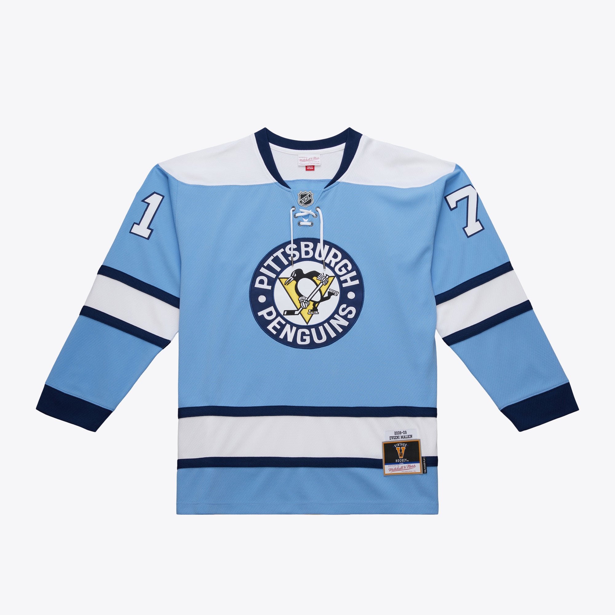 Mens Mitchell & Ness NHL LIGHT BLUE JERSEY PENGUINS 2008 EVGENI MALKIN