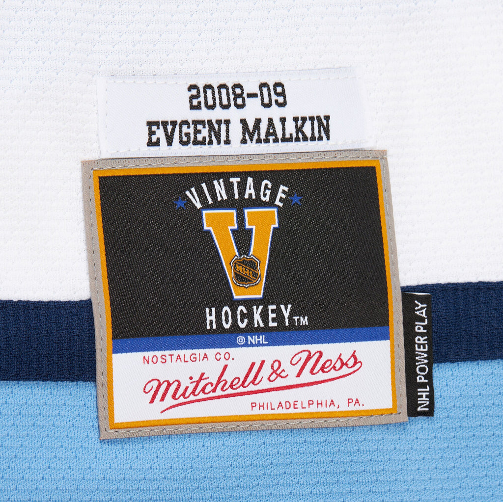 Mens Mitchell & Ness NHL LIGHT BLUE JERSEY PENGUINS 2008 EVGENI MALKIN