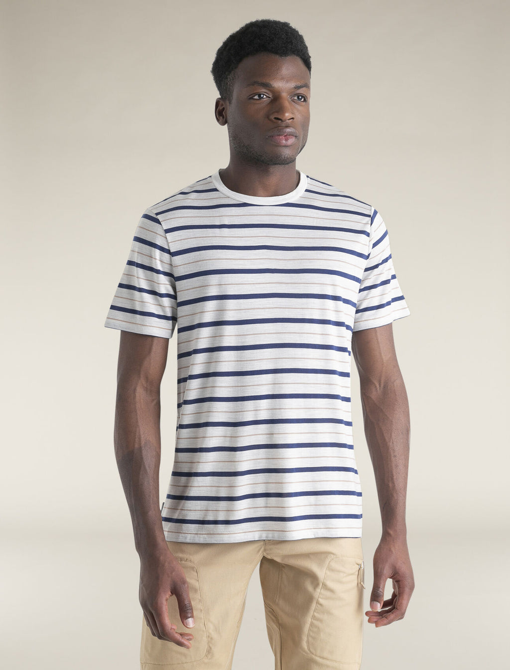 [IB0A56CJ00I] MENS ICEBREAKER MERINO BLEND WAVE STRIPE T-SHIRT TEE SHIRT