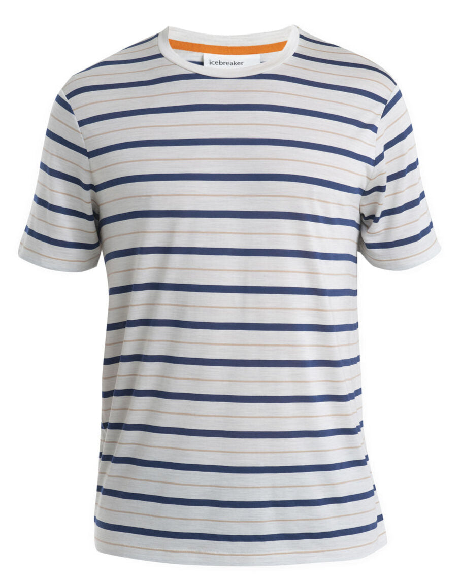 [IB0A56CJ00I] MENS ICEBREAKER MERINO BLEND WAVE STRIPE T-SHIRT TEE SHIRT