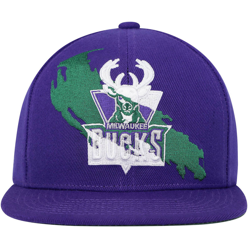 MENS MITCHELL & NESS NBA PAINT BY NUMBER SNAPBACK HWC BUCKS - PURPLE