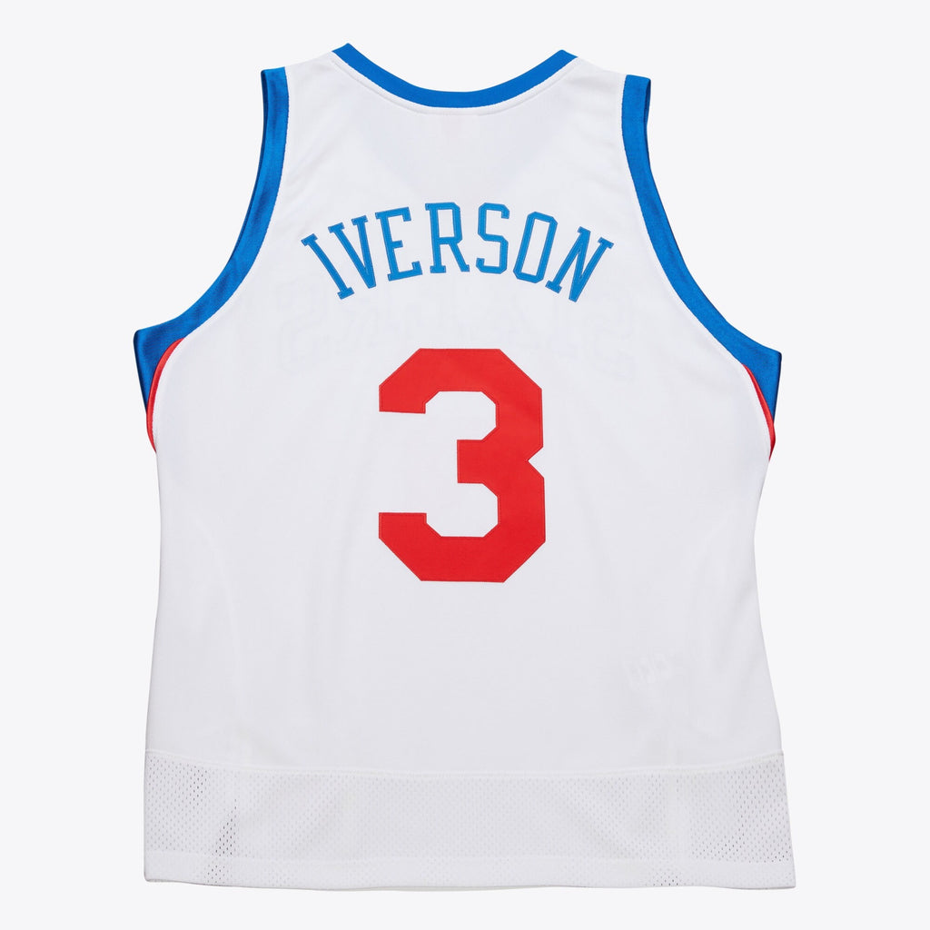 MENS MITCHELL & NESS NBA WHITE JERSEY 76ERS 2009 ALLEN IVERSON
