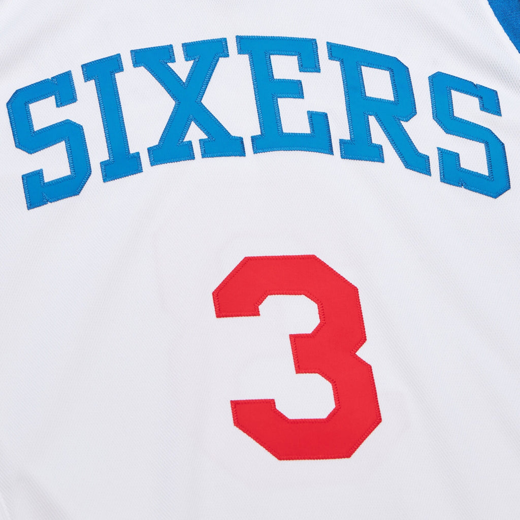 MENS MITCHELL & NESS NBA WHITE JERSEY 76ERS 2009 ALLEN IVERSON