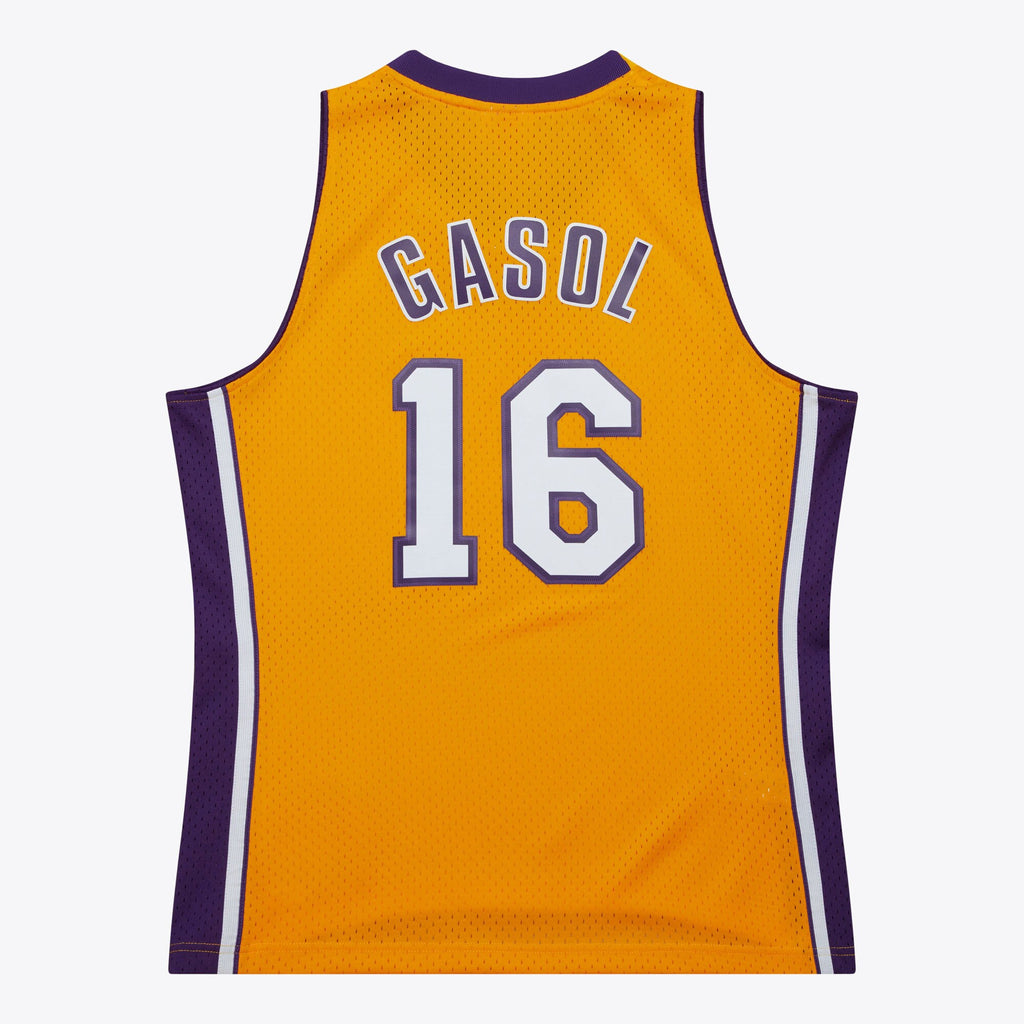 MENS MITCHELL & NESS GOLD JERSEY LAKERS 2009 PAU GASOL