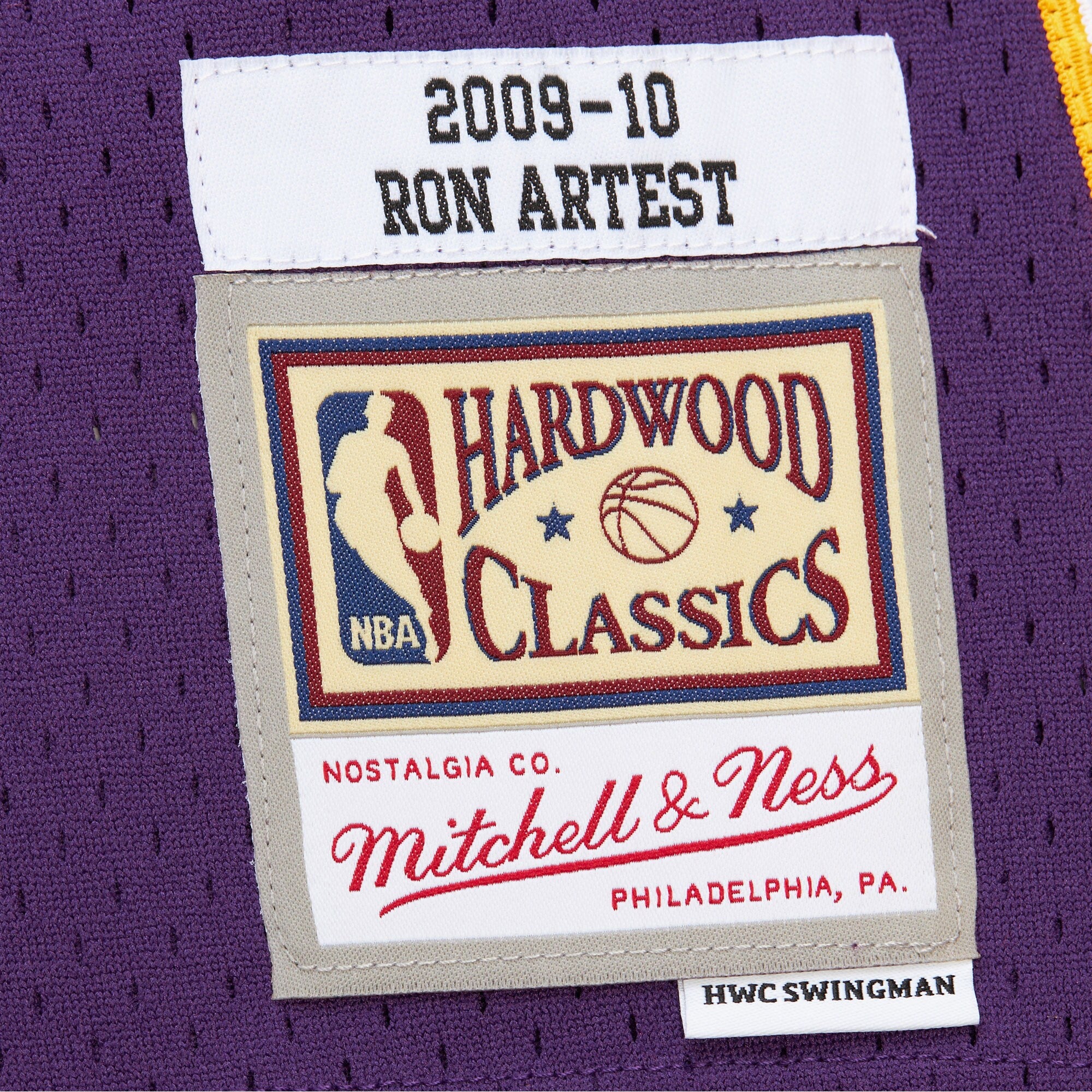 Mens Mitchell & Ness NBA DARK JERSEY LAKERS 2009 RON ARTEST