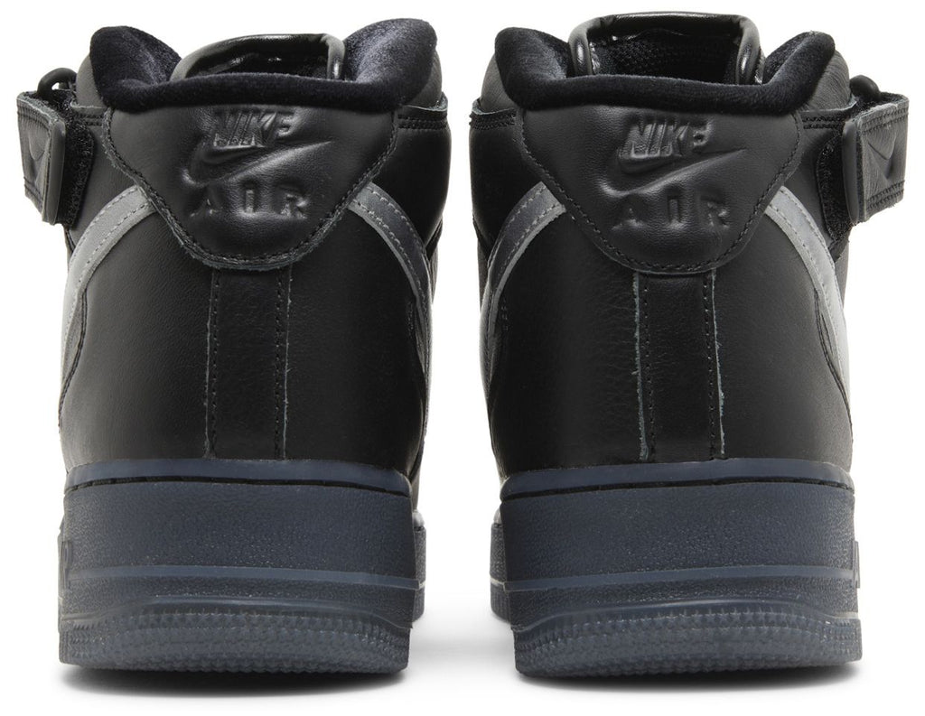 [DX3061-001] MENS NIKE AIR FORCE 1 MID PRM 'BLACK METALLIC SILVER'