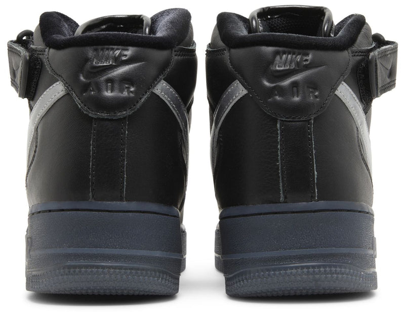 [DX3061-001] MENS NIKE AIR FORCE 1 MID PRM 'BLACK METALLIC SILVER'