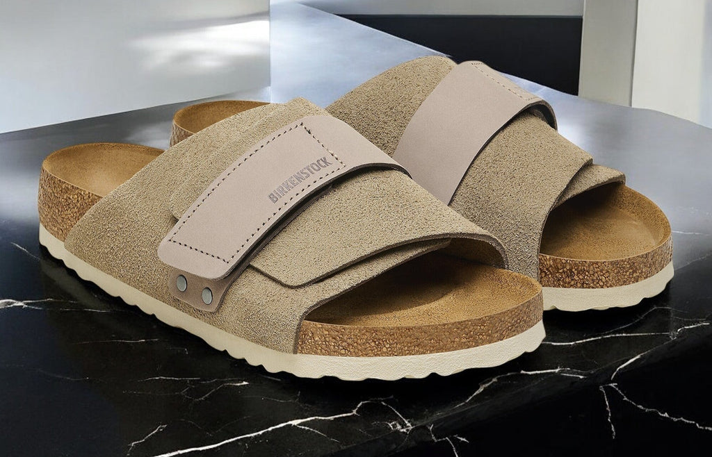 [1015573] Womens Birkenstock KYOTO 'NUBUCK SUEDE TAUPE' (NARROW WIDTH)