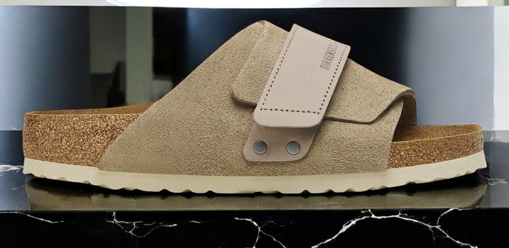 [1015573] Womens Birkenstock KYOTO 'NUBUCK SUEDE TAUPE' (NARROW WIDTH)