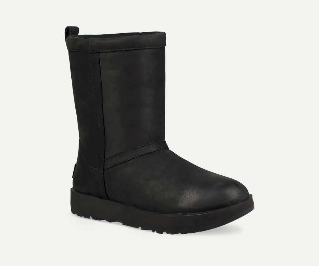 [1017509-BLK] WOMENS UGG CLASSIC SHORT II LEATHER BOOT 'BLACK' - BLACK