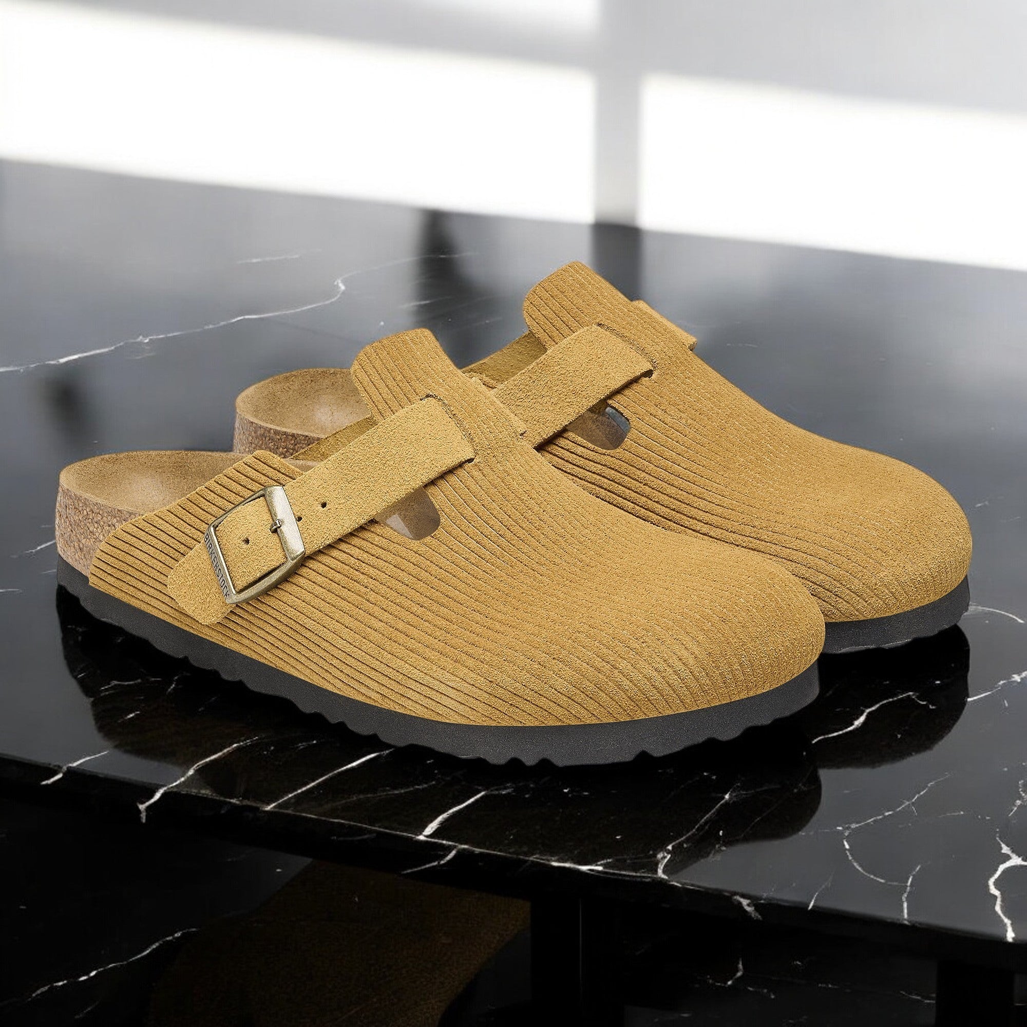 [1026155] Unisex Birkenstock BOSTON SUEDE EMBOSSED 'REGULAR FIT'