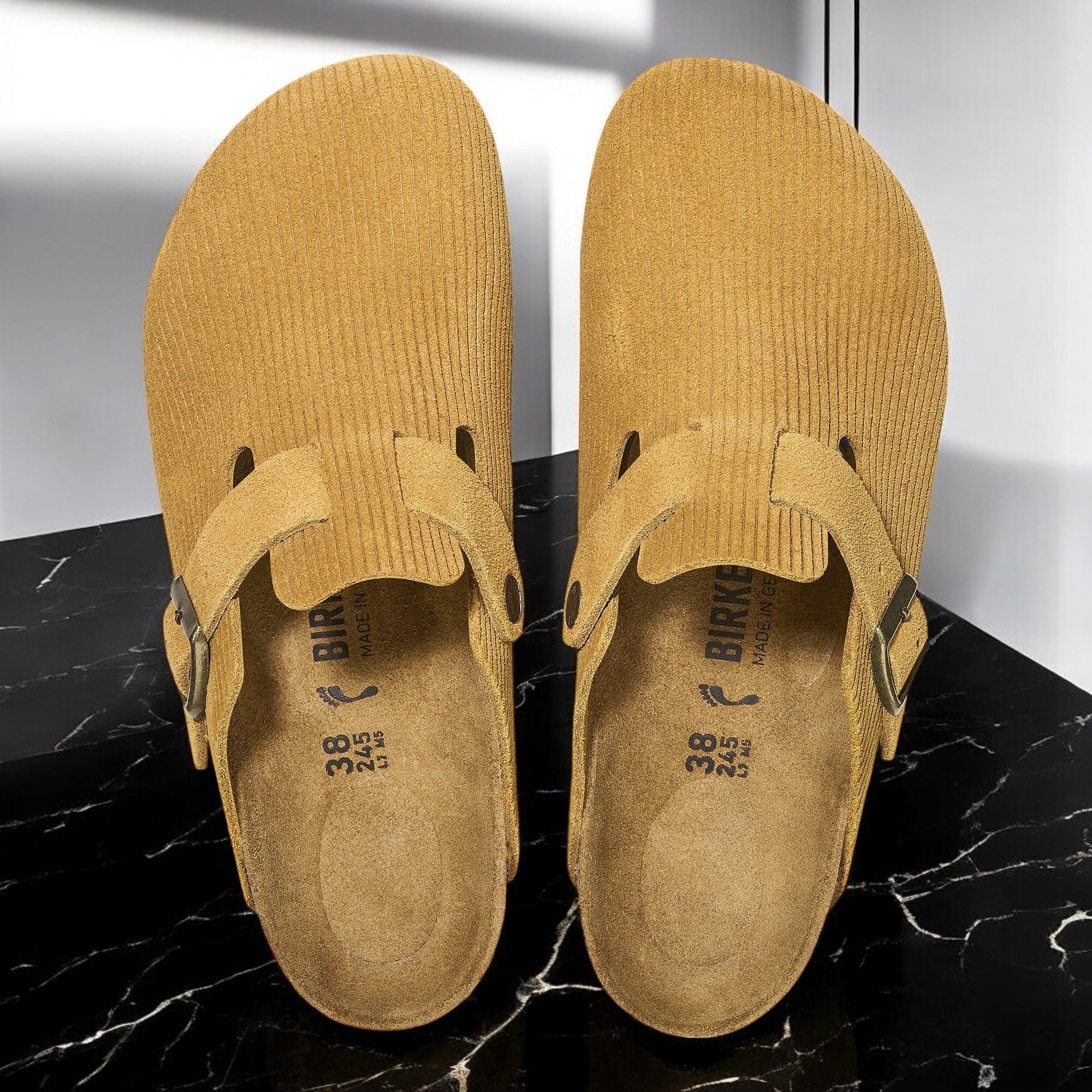 [1026155] Unisex Birkenstock BOSTON SUEDE EMBOSSED 'REGULAR FIT'